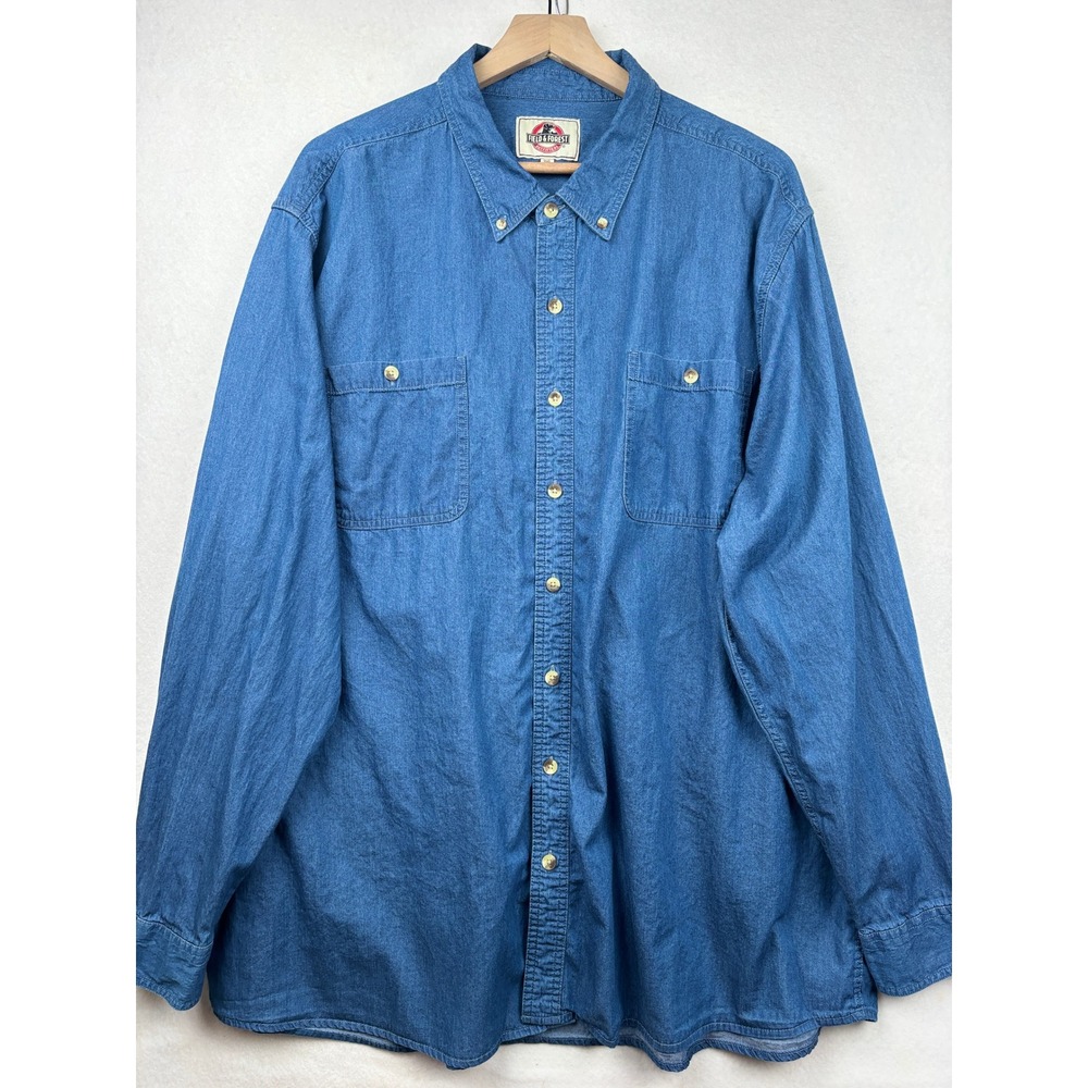 Field & Forest‎ Chambray Shirt Mens 3XL Button Down Utility Casual